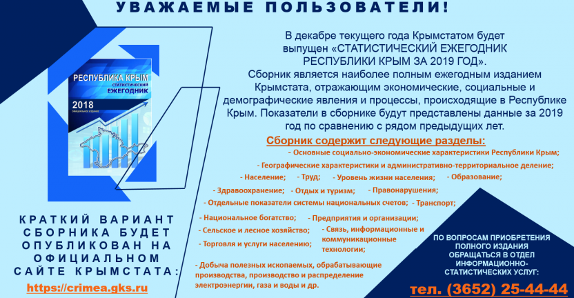 Готовится к изданию статистический сборник "Статистический ежегодник  за 2019 год"